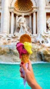 Italian Summer Aesthetic - Gelato by the Trevi Fountain